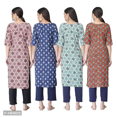 New Crepe Combo Printed Kurtis For Women Pack Of 4-thumb2