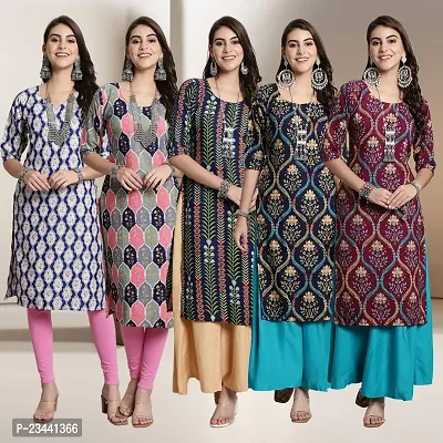 Fancy Crepe Kurtis For Women Pack Of 5