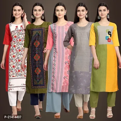 Fancy Crepe Kurtis For Women Pack Of 5-thumb0