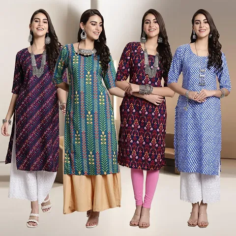 Fancy Crepe Kurtis for Women Pack Of 4