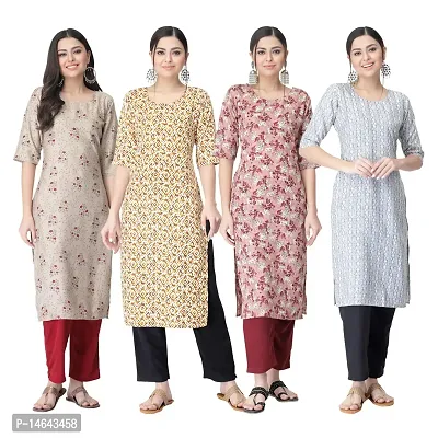 New Crepe Combo Printed Kurtis For Women Pack Of 4