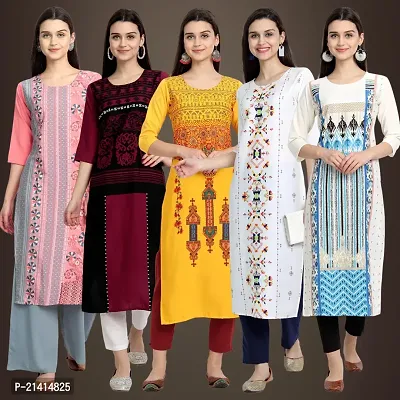 Fancy Crepe Kurtis For Women Pack Of 5-thumb0