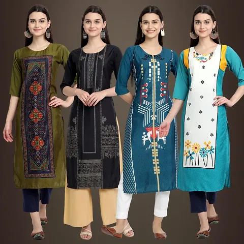 Fancy Crepe Kurtis for Women Pack Of 4