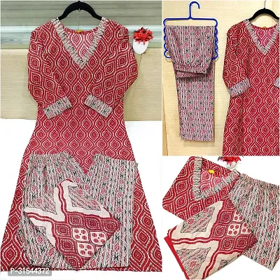 Fancy Cotton Blend Kurta Bottom And Dupatta Set For Women-thumb0