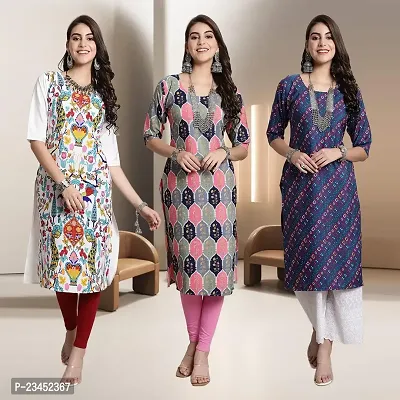 Fancy Rayon Kurtis For Women Pack Of 3-thumb0