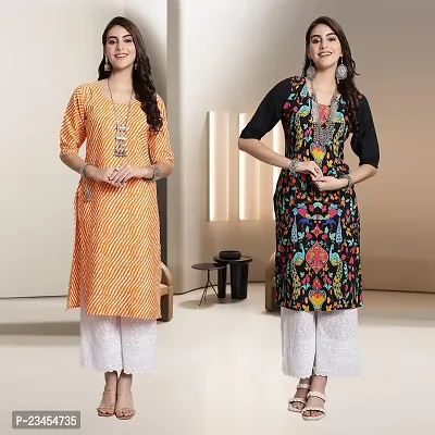 Fancy Rayon Kurtis For Women Pack Of 2-thumb0