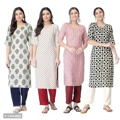 New Crepe Combo Printed Kurtis For Women Pack Of 4