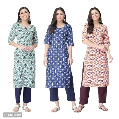 New Crepe Combo Printed Kurtis For Women Pack Of 3