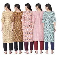 New Crepe Printed Kurtis Combo For Women Pack Of 5-thumb1