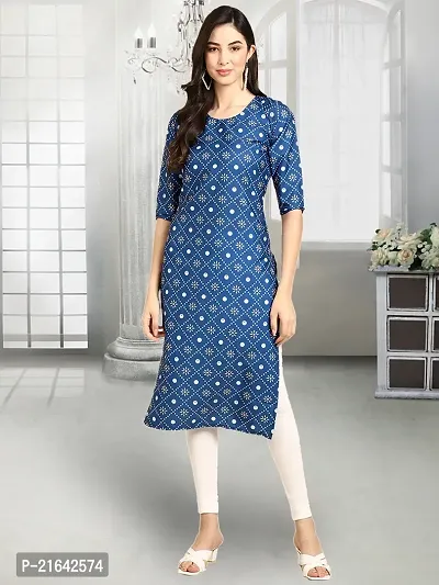 Stylish Blue Crepe Stitched Kurta For Women