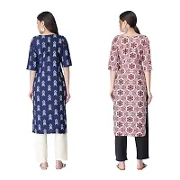 Attarctive Crepe Printed Straight Kurti Combo For Women Pack Of 2-thumb1