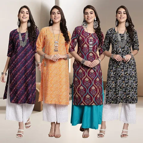 Fancy Crepe Kurtis for Women Pack Of 4