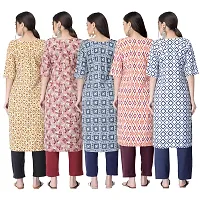 New Crepe Printed Kurtis Combo For Women Pack Of 5-thumb1