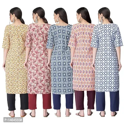 New Crepe Printed Kurtis Combo For Women Pack Of 5-thumb2