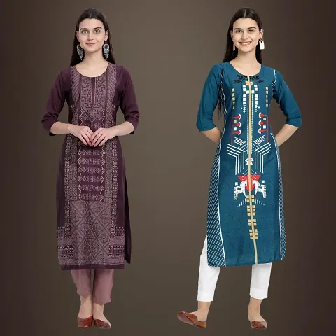 Fancy Crepe Kurtis for Women Pack Of 2