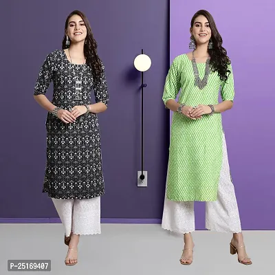 Fancy Crepe Kurtas For Women Pack Of 2-thumb0