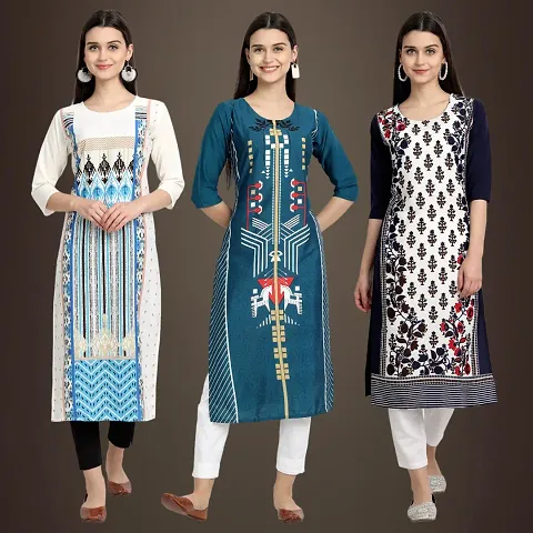 Stylish Fancy Crepe Kurtis Pack Of 3