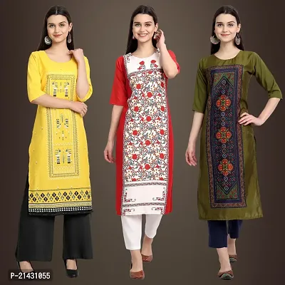 Fancy Crepe Kurtis for Women Pack Of 3-thumb0