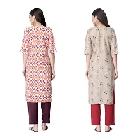 Attarctive Crepe Printed Straight Kurti Combo For Women Pack Of 2-thumb1