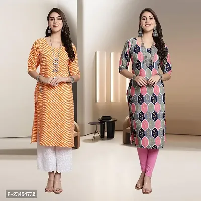 Fancy Rayon Kurtis For Women Pack Of 2-thumb0