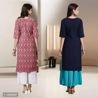 Fancy Rayon Kurtis For Women Pack Of 2-thumb2