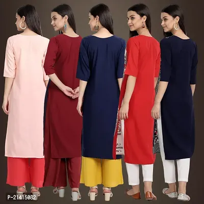 Fancy Crepe Kurtis For Women Pack Of 5-thumb2