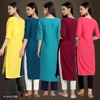 Fancy Crepe Kurtis For Women Pack Of 5-thumb2