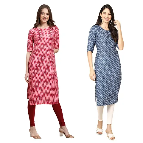 Straight Crepe Kurta Pack Of 2