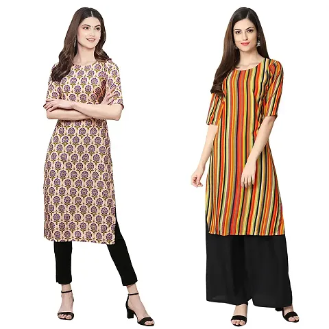 Stylish Crepe Printed Kurti - Pack of 2