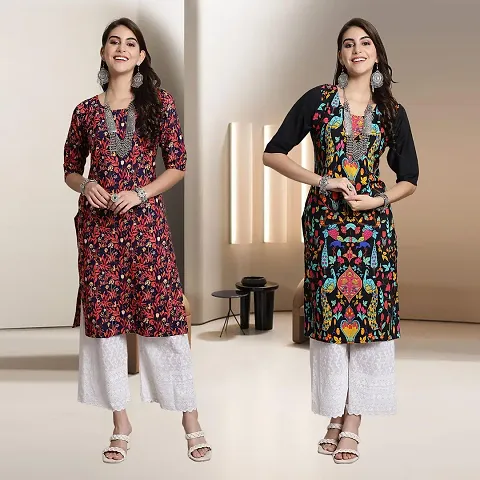 Fancy Rayon Kurtis For Women Pack Of 2