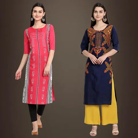 Best Trendy Crepe Printed Kurti - Combo Of 2