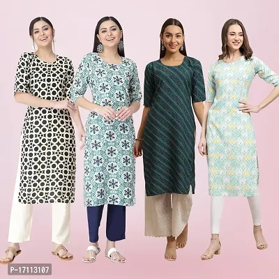 Women Stylish Crepe Printed Straight Kurta