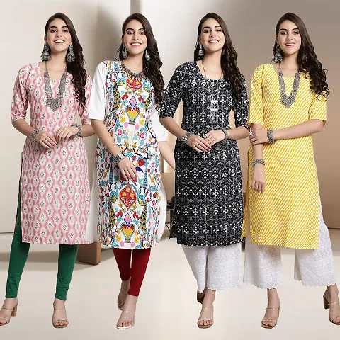 Fancy Crepe Kurtis for Women Pack Of 4