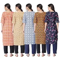 New Crepe Printed Kurtis Combo For Women Pack Of 5-thumb1