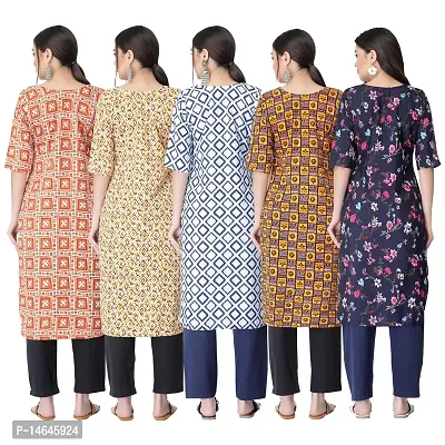 New Crepe Printed Kurtis Combo For Women Pack Of 5-thumb2