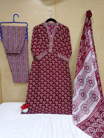 Stylish Kurta Bottom and Dupatta Set For Women