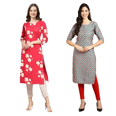 Stylish Crepe Printed Kurti - Pack of 2