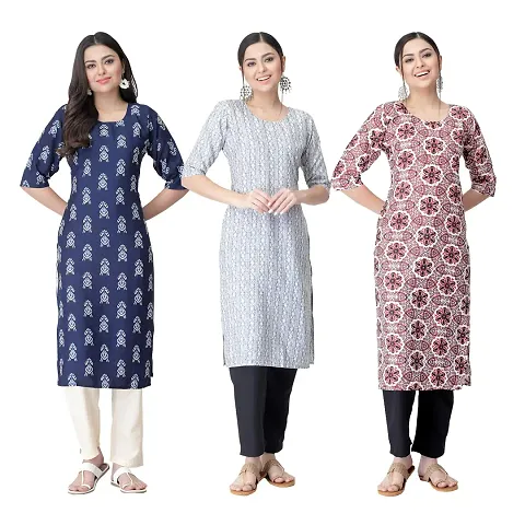 Classic Crepe Kurtis For Women Combo Pack Of 3