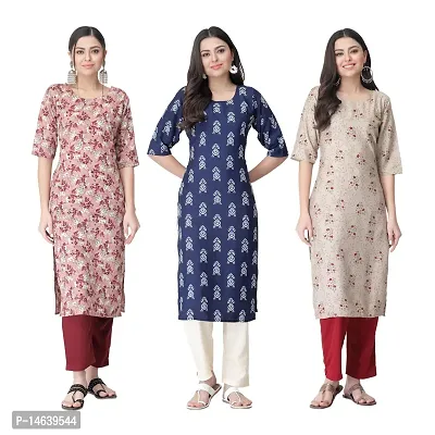 New Crepe Combo Printed Kurtis For Women Pack Of 3