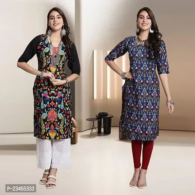 Fancy Rayon Kurtis For Women Pack Of 2-thumb0