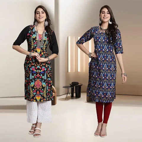 Fancy Rayon Kurtis For Women Pack Of 2