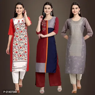 Fancy Crepe Kurtis for Women Pack Of 3-thumb0