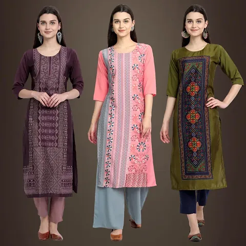 Stylish Fancy Crepe Kurtis Pack Of 3