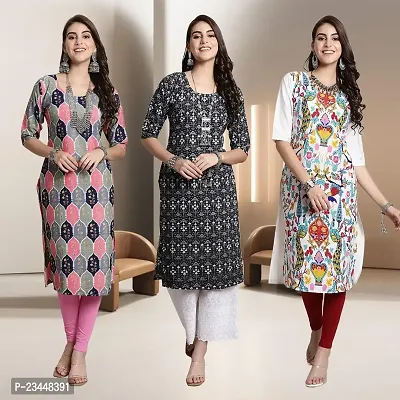 Fancy Rayon Kurtis For Women Pack Of 3-thumb0