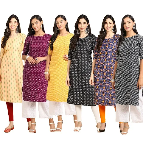 Elegant Crepe Straight Kurta For Women- Pack Of