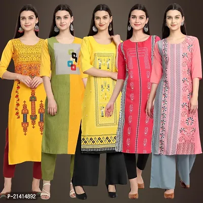 Fancy Crepe Kurtis For Women Pack Of 5-thumb0