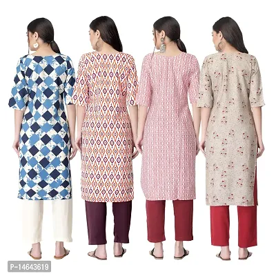 New Crepe Combo Printed Kurtis For Women Pack Of 4-thumb2