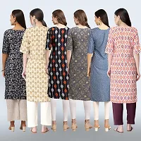 Women Stylish Crepe Printed Straight Kurta Combo-thumb1