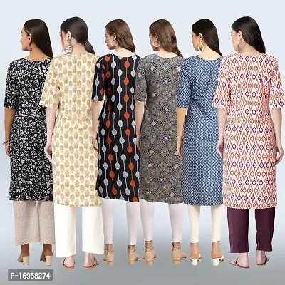 Women Stylish Crepe Printed Straight Kurta Combo-thumb2