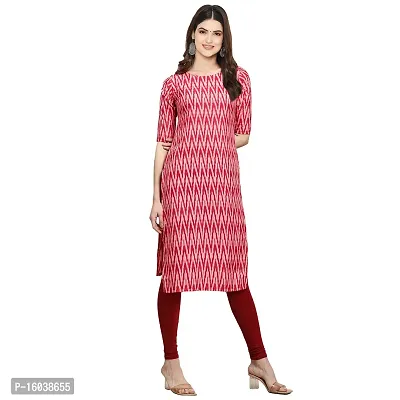 Stylish Pink Crepe Zig Zag Straight Kurta For Women-thumb0